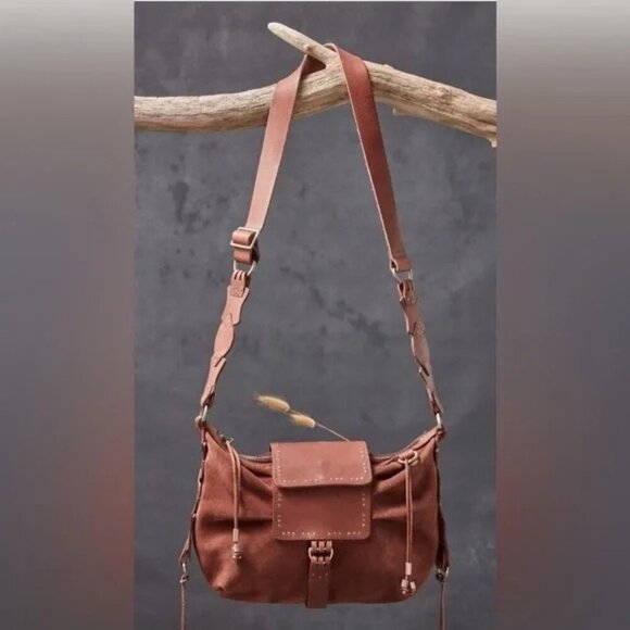 We The Free Handbags - Free People We The Free Silvie Studded Sling Bag Crossbody Cognac NWT Leather